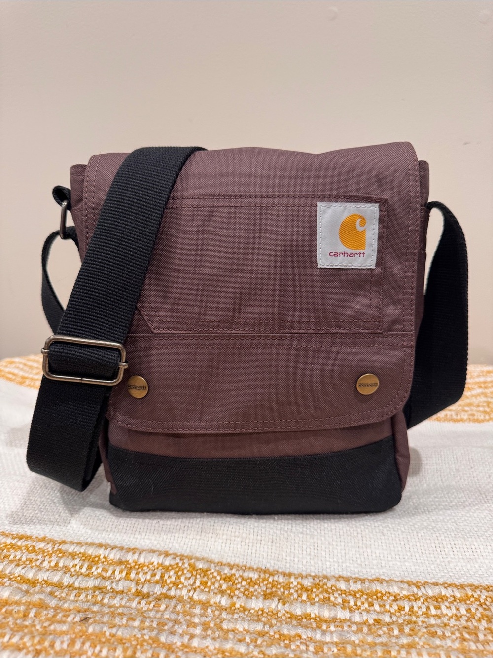 Carhartt Cross Body Snap Bag Brown Black